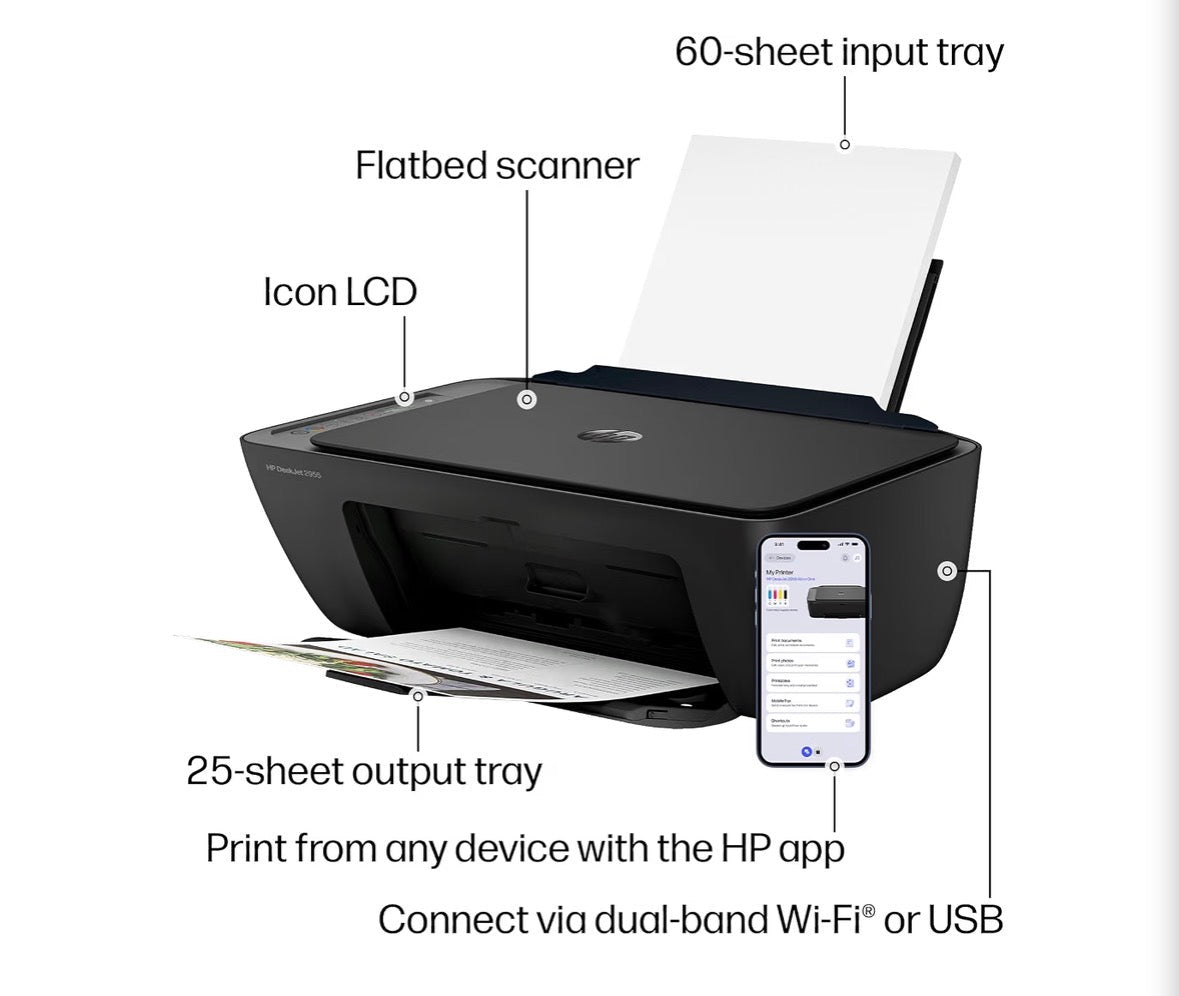 HP DeskJet 2955 All-in-One Wireless Color Inkjet Printer
