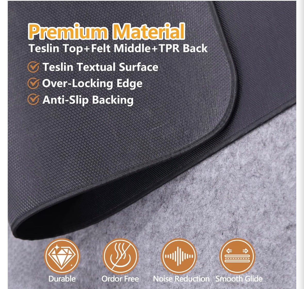 Office Chair Mat for Hardwood Floors – 36" x 48" Heavy Duty, Non-Slip, Noise Reduction
