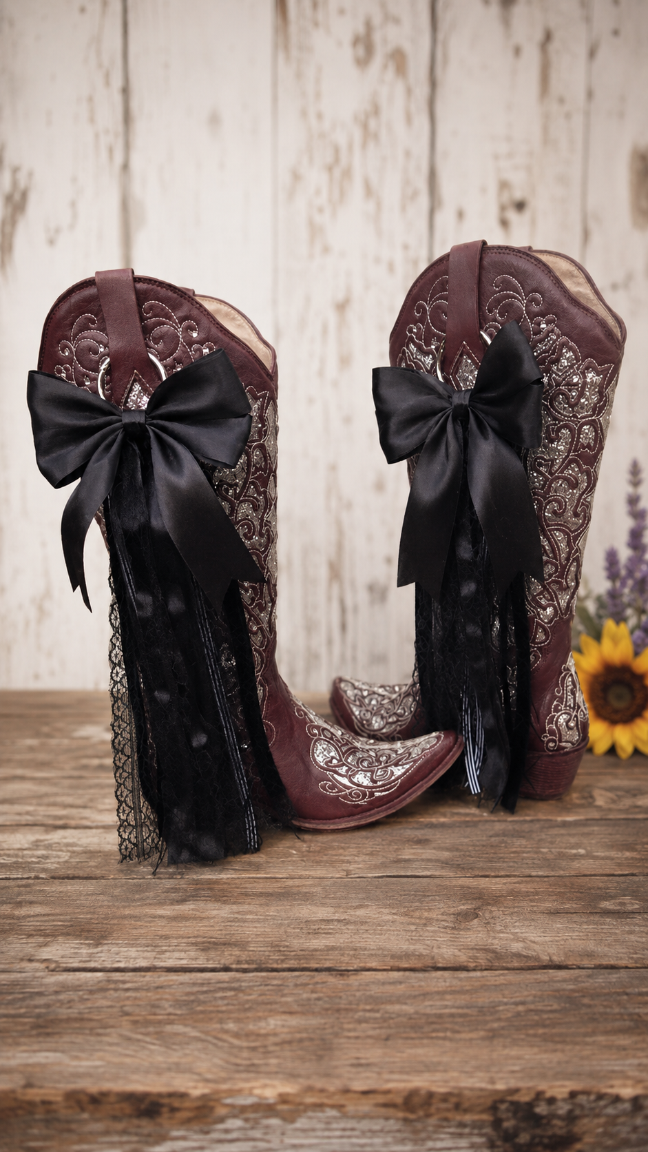 Cowgirl Boot Bows – Midnight Magnolia