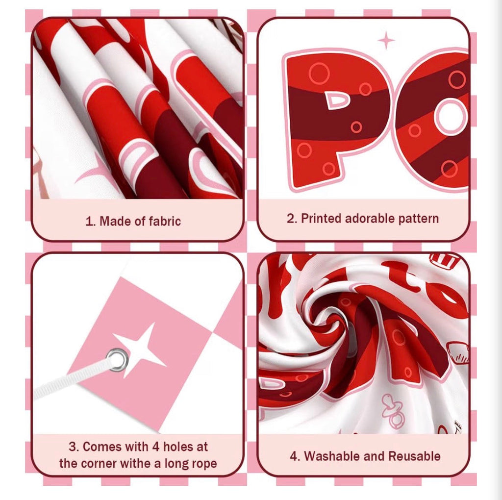 She's Ready to Pop Baby Shower Backdrop Banner