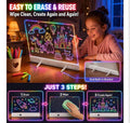 LED Light-Up Drawing Board for Kids – Rechargeable, Music Sync, 7 Colors & 7 Effects, Erasable