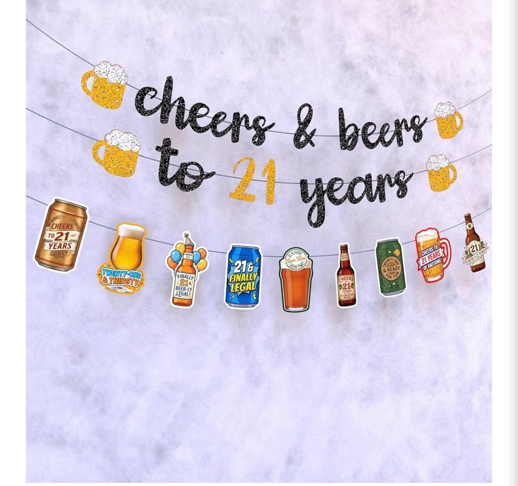 21st Birthday Party Decorations Kit – Cheers & Beers 57-Piece Set, Finally Legal