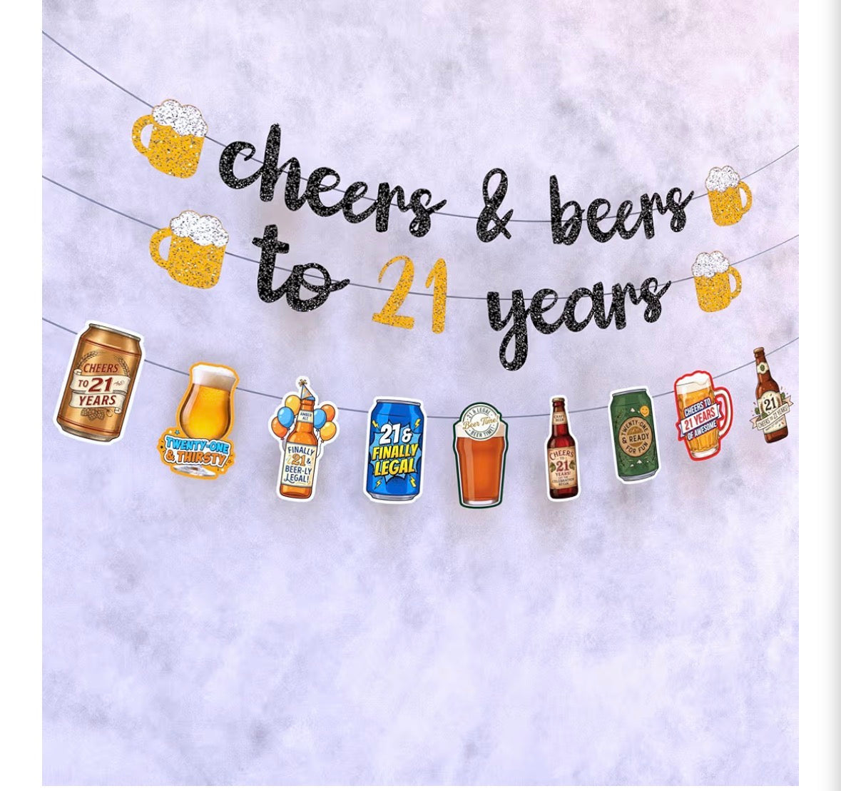 21st Birthday Party Decorations Kit – Cheers & Beers 57-Piece Set, Finally Legal
