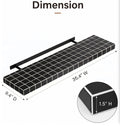 Black Tile Texture Floating Wall Shelves Set of 2 – 35.4" x 9.4", 60 LBS, 3D Mosaic Design