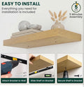 Floating Wall Shelves Set of 2 – 24" x 9.3" Heavy Duty 35 LBS, Invisible Bracket, 5-Min Install
