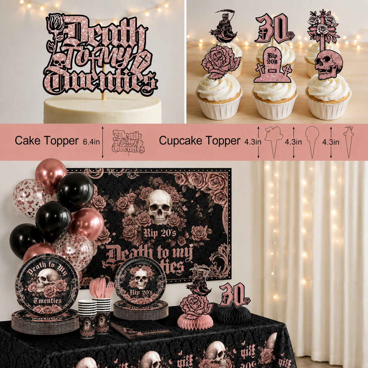 Death to My Twenties 30th Birthday Party Supplies Set