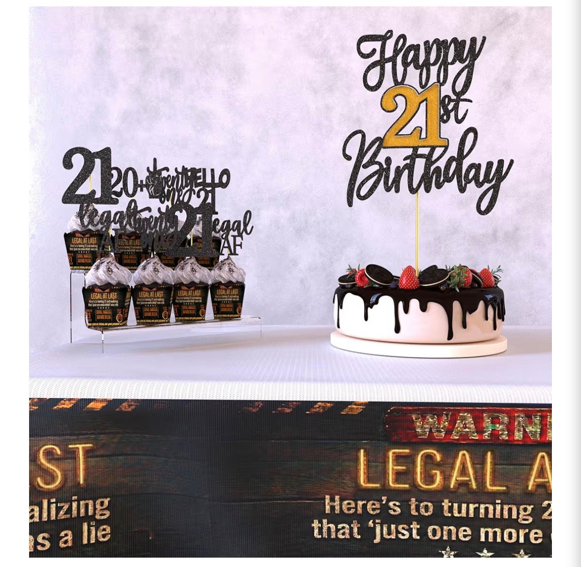 21st Birthday Party Decorations Kit – Cheers & Beers 57-Piece Set, Finally Legal