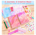 Girls Scrapbook Journaling Kit – 2 Spiral Journals, Washi Tape, Stickers, Pens & Craft Supplies, 100+ Pieces