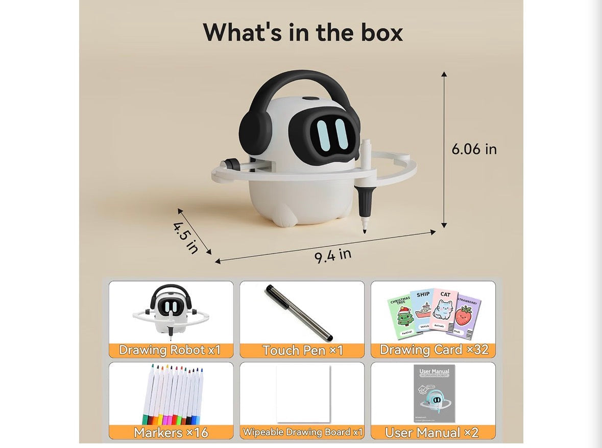 AI Drawing Robot for Kids – 2nd Generation Voice Control, 10,000+ Images, Wi-Fi, Type-C Charging