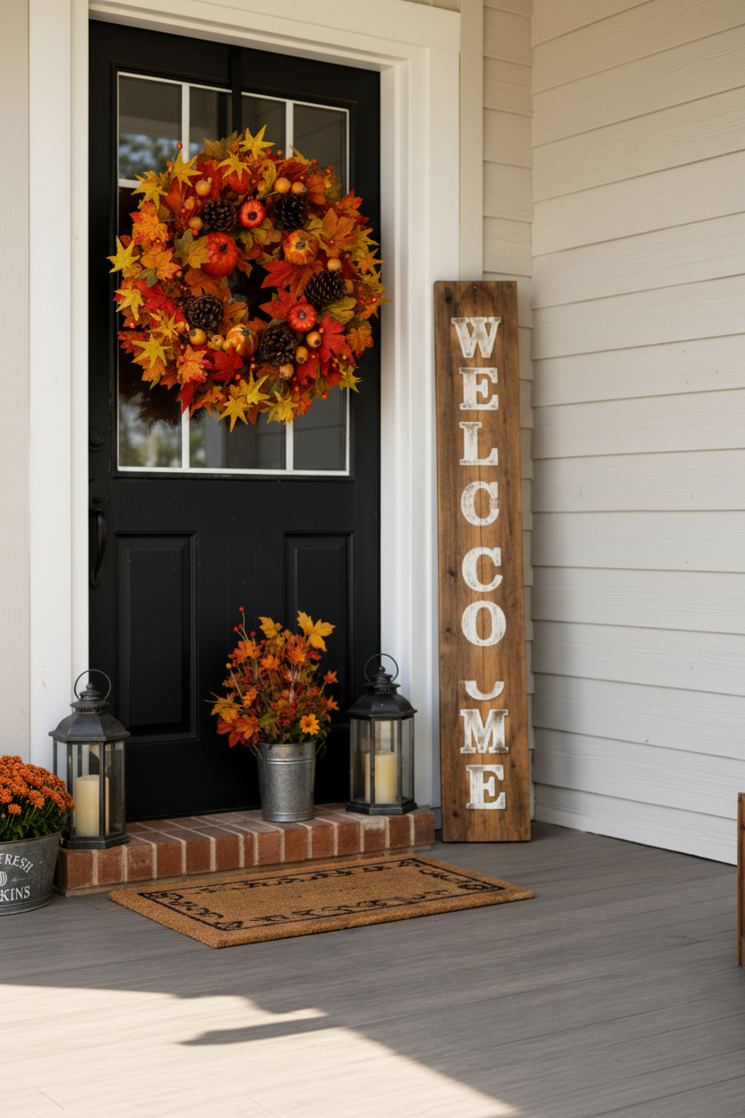 24 Inch Autumn Harvest Fall Grapevine Wreath – Handmade