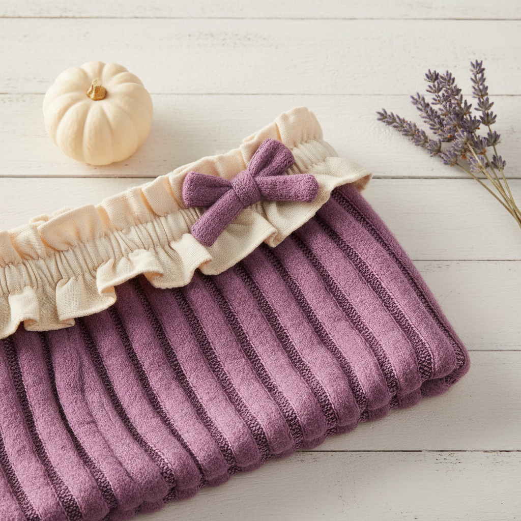 Baby Purple Ribbed Knit Detail