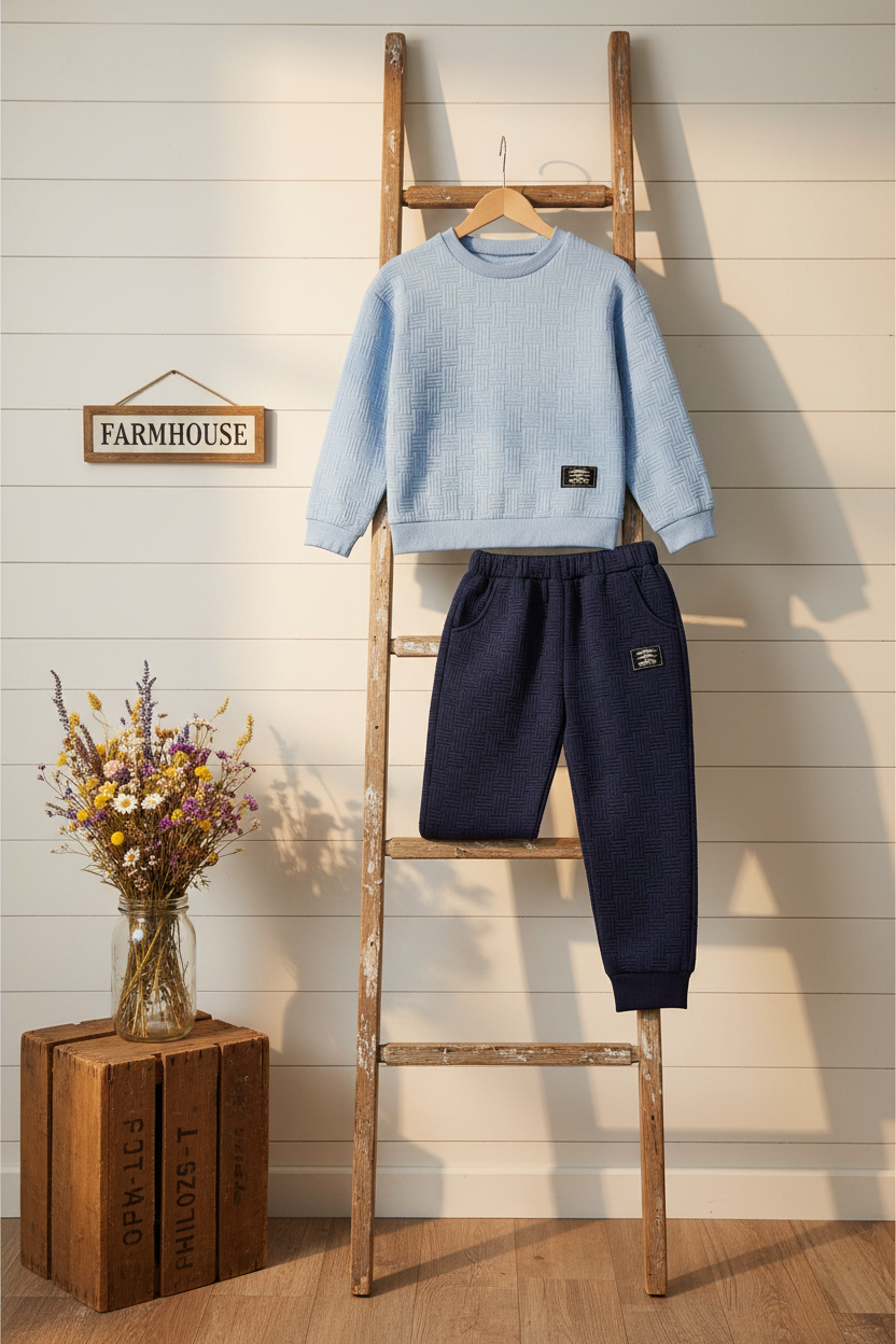 Boys Textured Sweatsuit Set - Shiplap Lifestyle