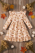 Autumn Butterfly Ruffle Dress – Girls