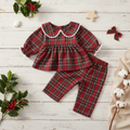 Christmas Plaid Baby Girl 2-Piece Set