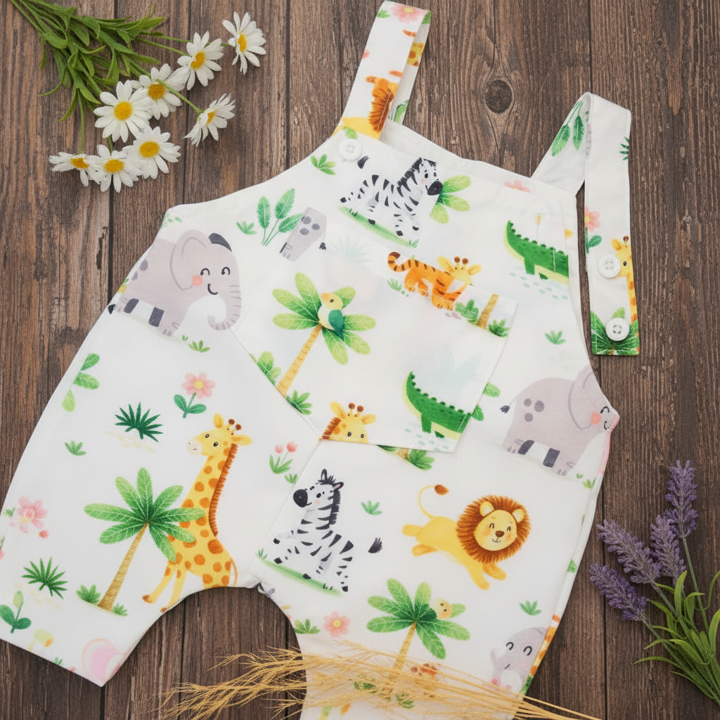 Safari Jungle 2-Piece Baby Set (Overalls + Tee)