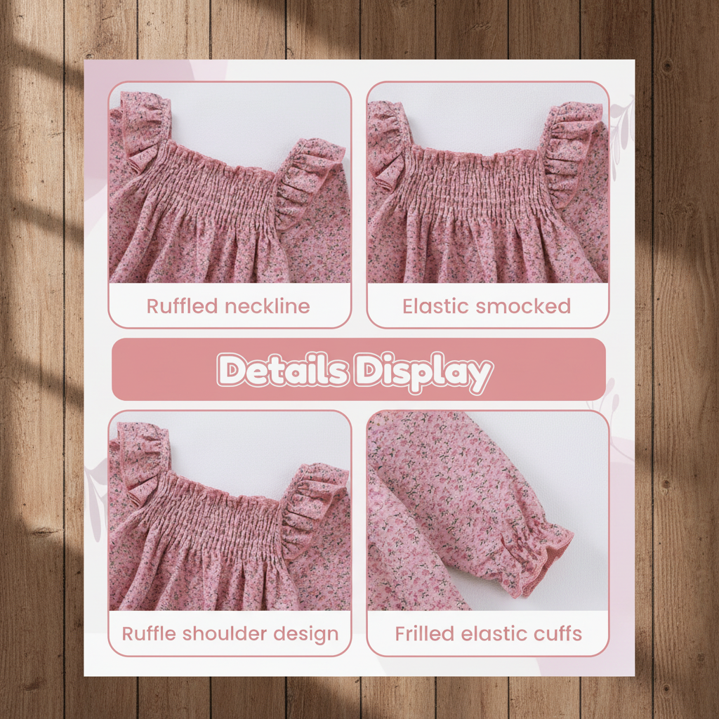 Pink Floral Smocked Dress