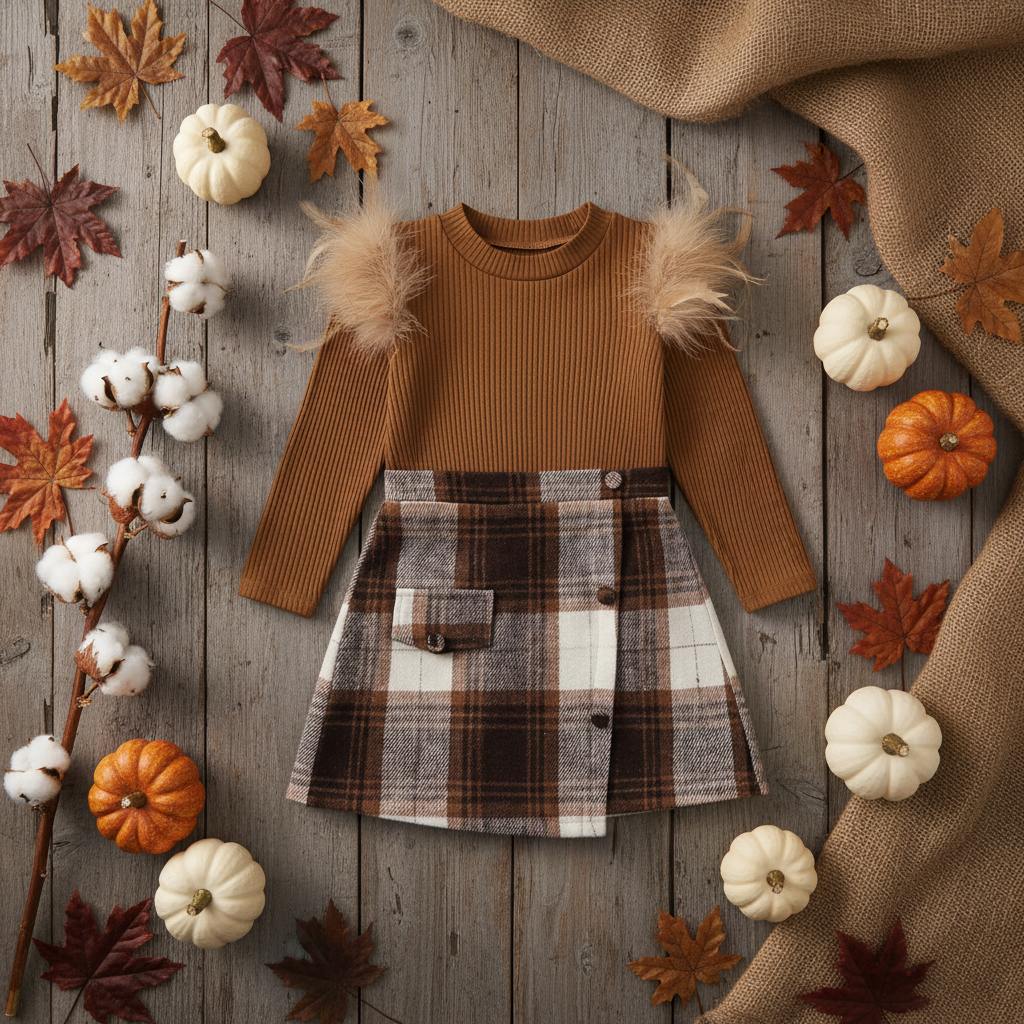 Girls Fall Outfit Farmhouse Flat Lay