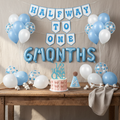 Halfway to One – Baby Boy 6 Month Birthday Decoration Set