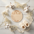 Hello World Wooden Birth Announcement Sign – Newborn Keepsake & Hospital Photo Prop