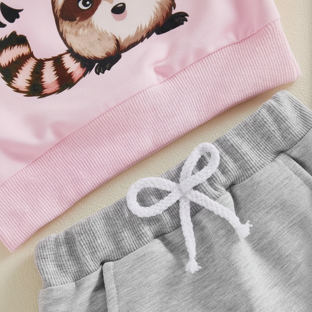 Cute But Feral Baby Girl Sweatshirt & Jogger Set