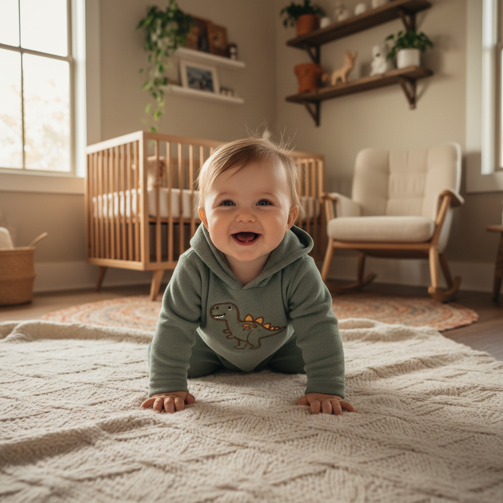 Cozy Dino Hooded Romper
