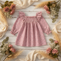 Pink Floral Smocked Dress
