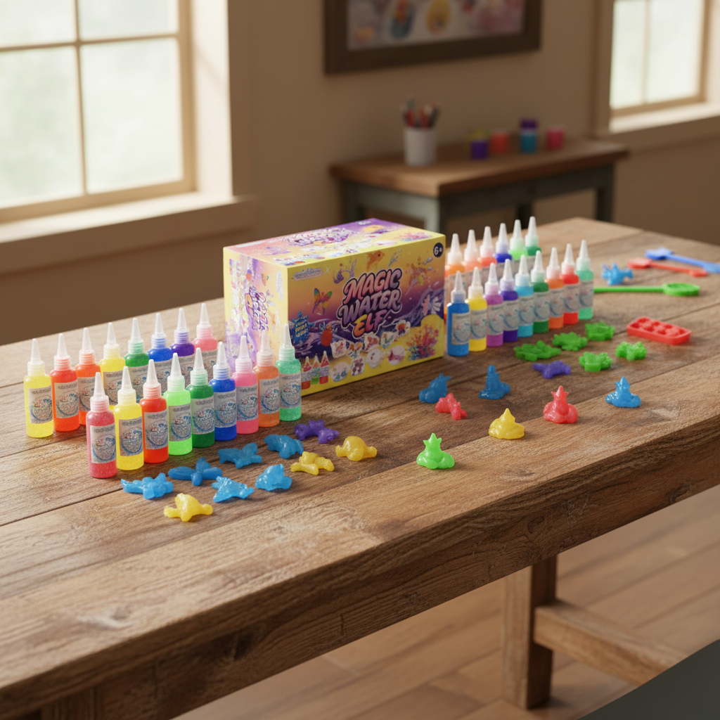 Magic Water Elf Toy Kit – 42 Magic Gels & 28 Molds, Squishy Maker